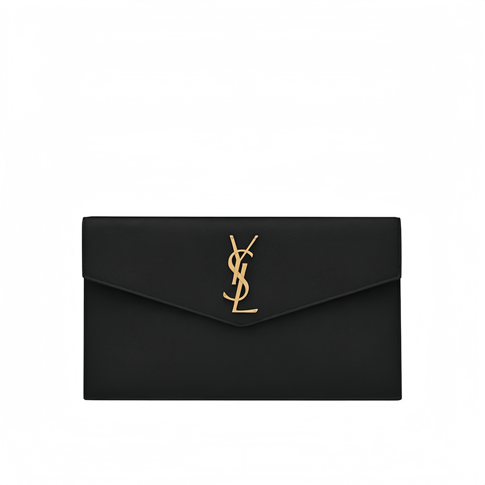 Saint Laurent Uptown Pouch In Grain De Poudre Embossed Leather view 2