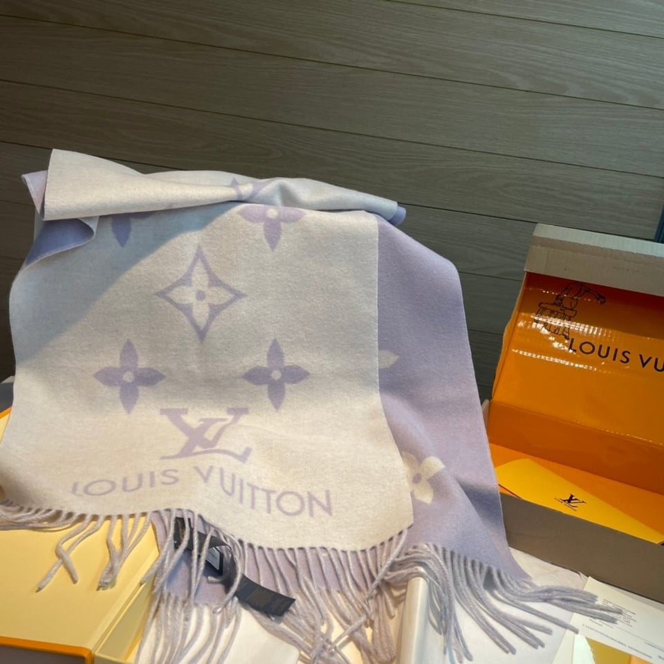 Louis Vuitton Monogram Giant Purple Scarf For Women 170cm view 5