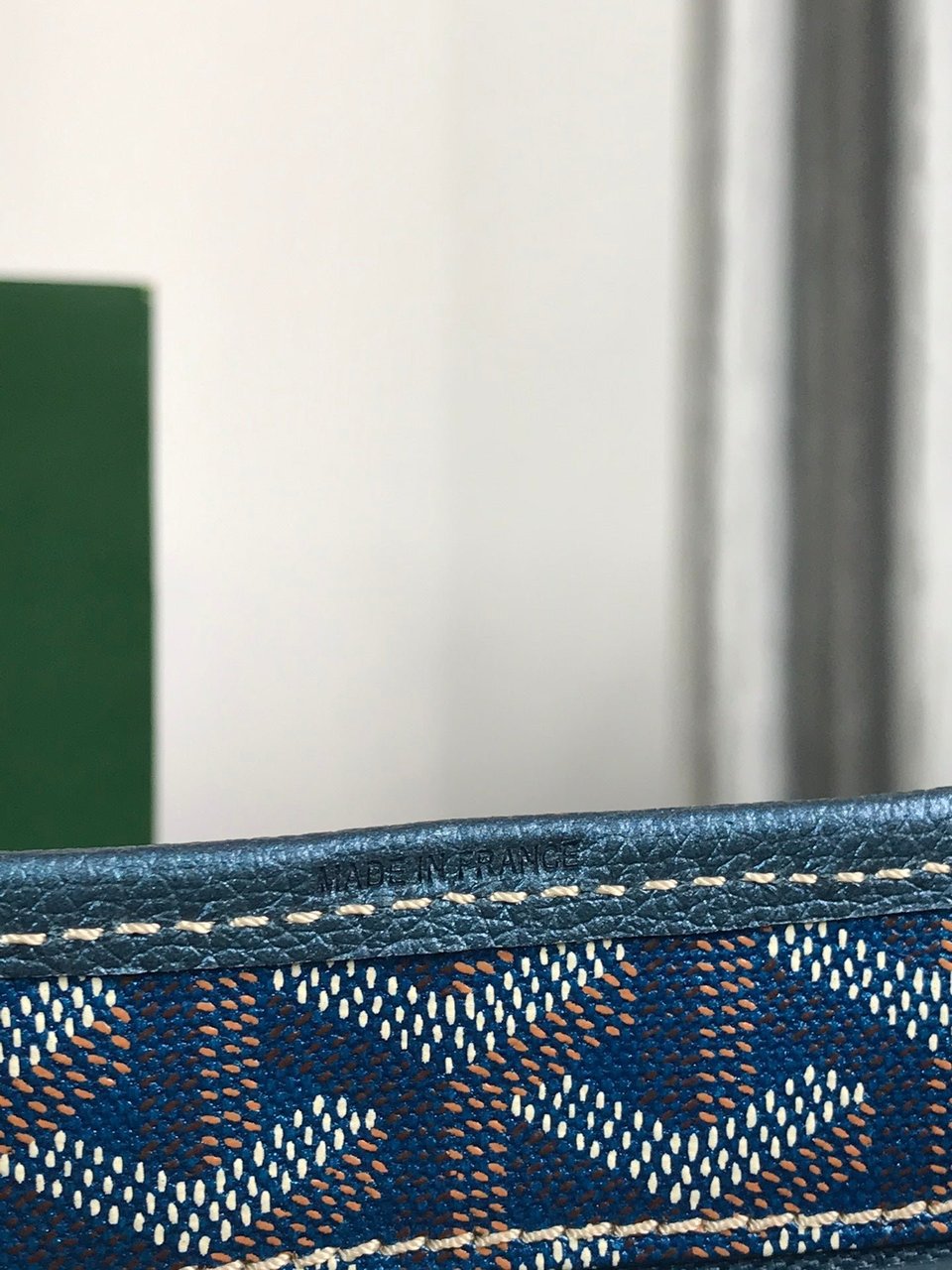 Goyard Bohème Hobo Bag 42Cm Deep Blue Canvas Chevroches Calfskin view 4