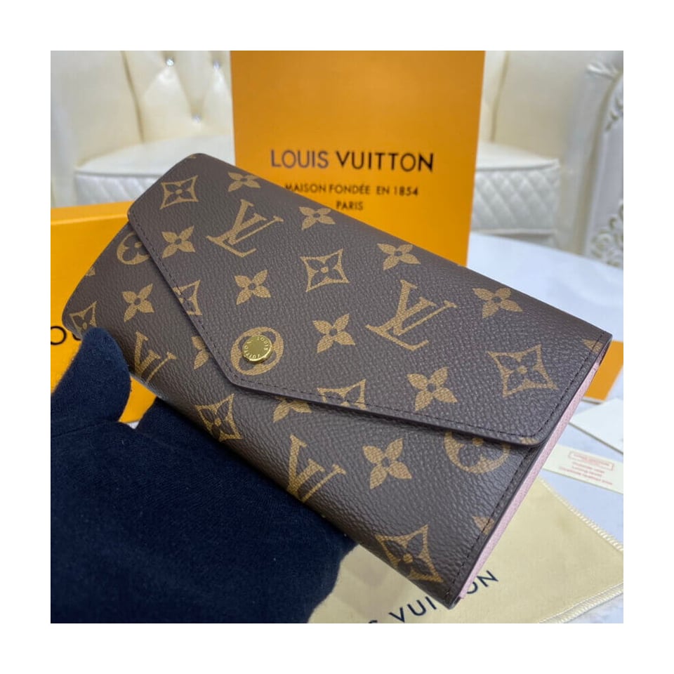 Louis Vuitton Monogram Cavas Sarah Wallet Pink view 3