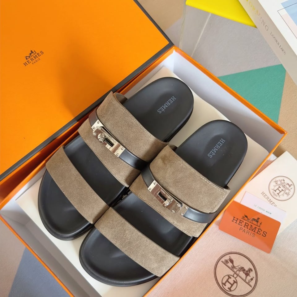 Hermes Jackson Sandal Étoupe Color Goatskin H242952ZHX3390 view 6