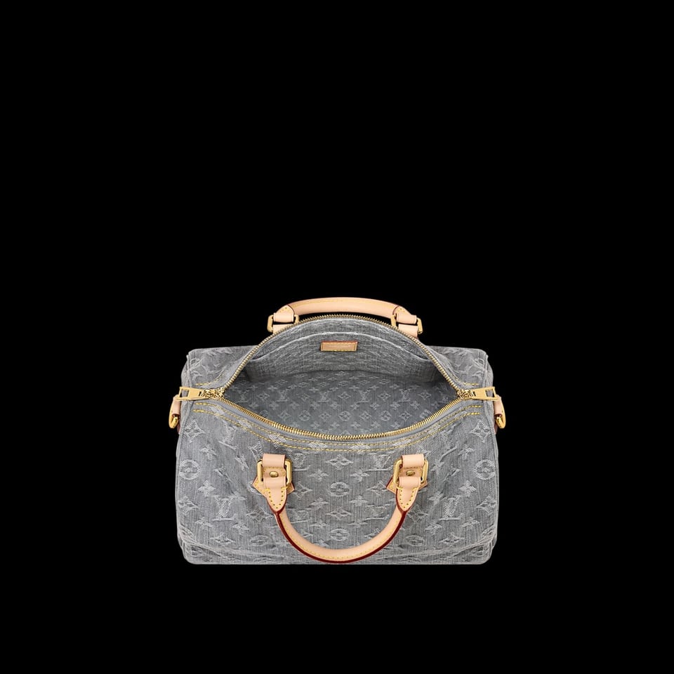 Louis Vuitton LV Speedy Soft 30 Monogram Denim Bag in Grey 30cm/ 11.8 in view 5