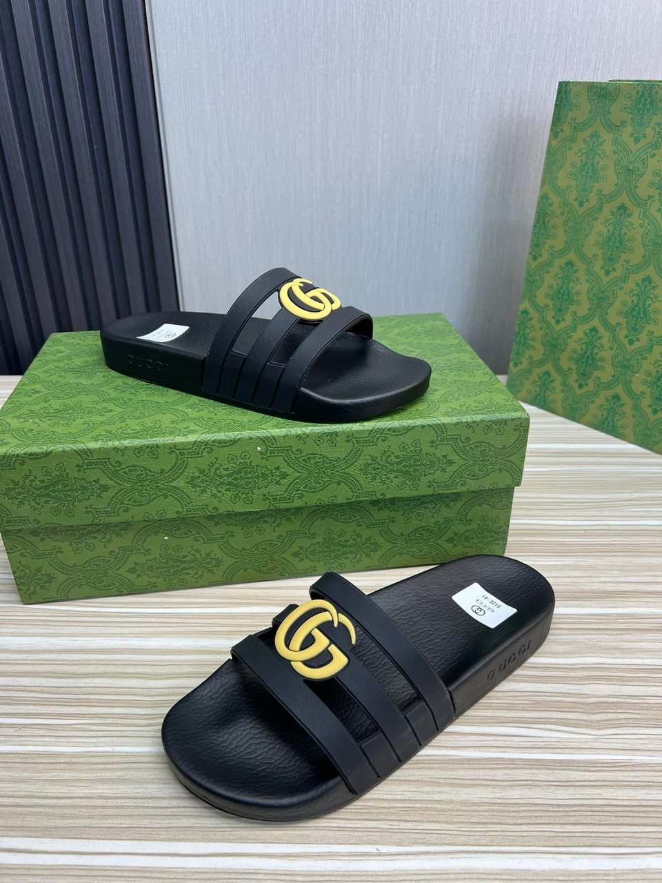 Gucci Slippers Sandals Mules Summer With Gg Logo Yellow view 7