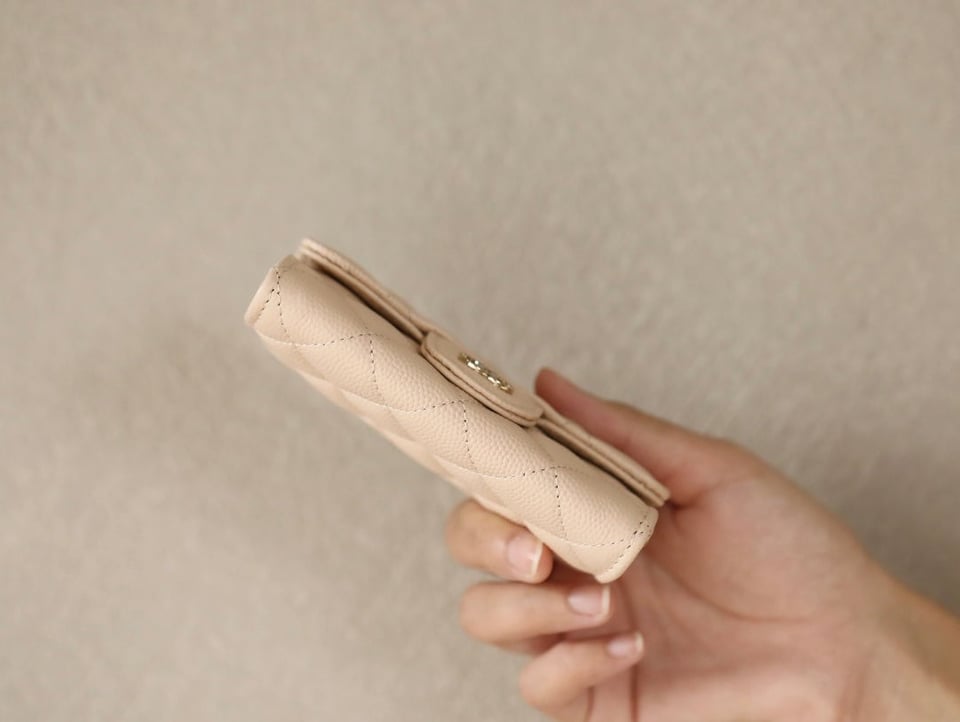 Chanel Flap Card Holder 11.3 Beige Grained Calfskin Gold Icon view 8