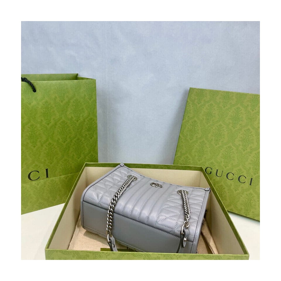 Gucci GG Marmont Small Tote Bag Grey view 13