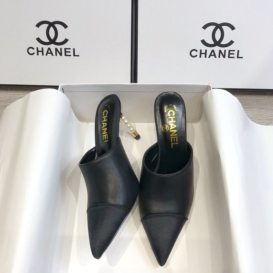 Chanel Mules Grosgrain Black view 5