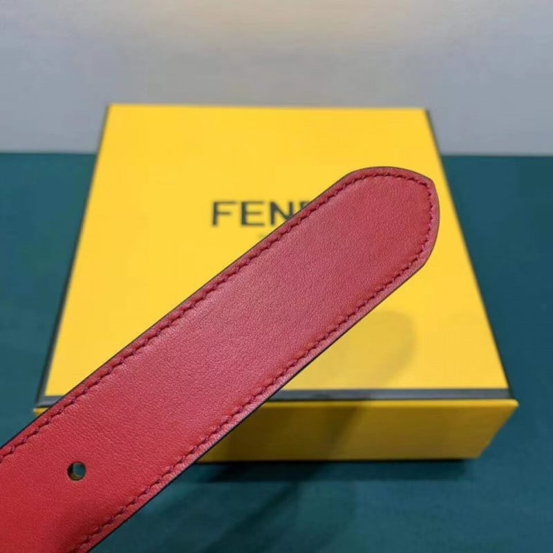 Fendi Baguette 30mm FF Buckle Belt 8C05311 Red view 9