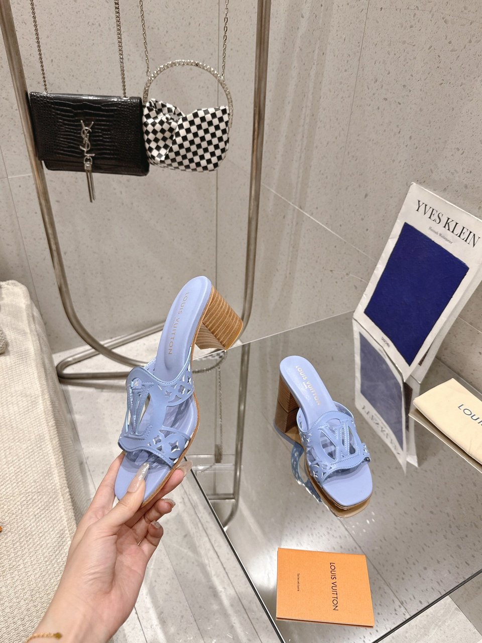 Louis Vuitton LV Isola Flat Mule Blue Women – 5.5cm Heel / 2.17in view 8