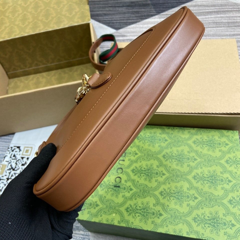 Gucci Jackie 1961 Small Hobo Bag In Brown Leather 27.5cm view 12