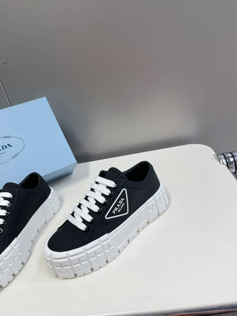 Prada Double Wheel Nylon Gabardine Sneaker Black 1E260M3Lfxf0632F050 view 5
