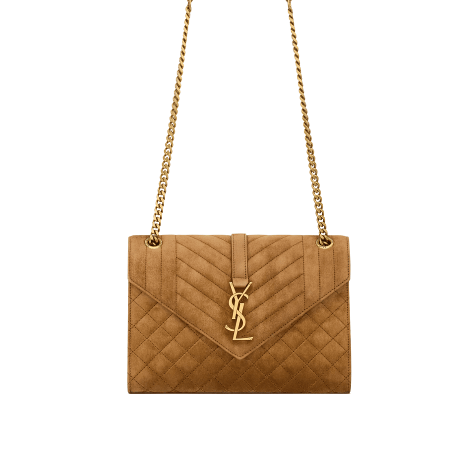 Saint Laurent Envelope Medium Chain Bag Brown 21Cm view 2