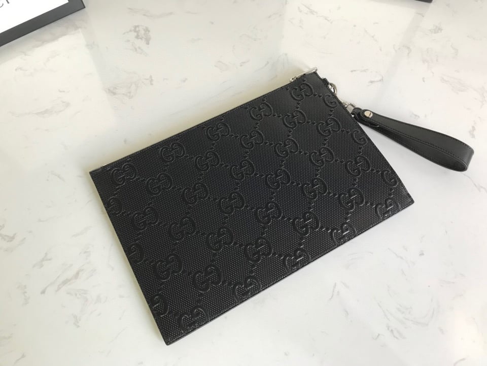 Gucci GG Embossed Pouch Black 12in/31cm For Men view 4