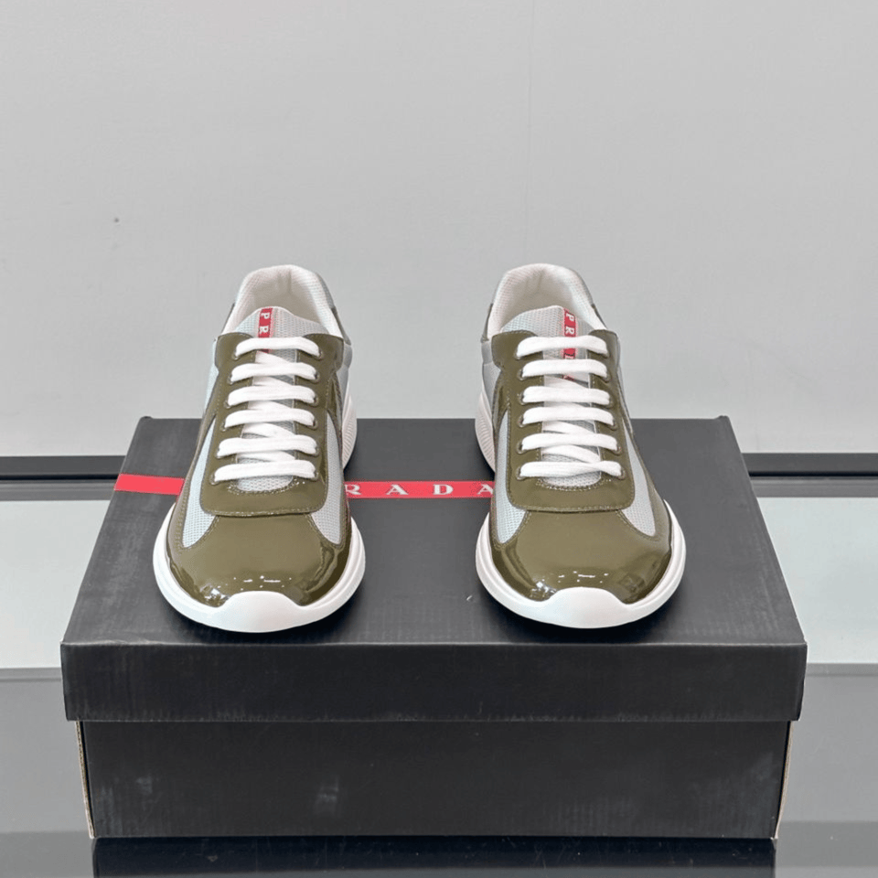 Prada Patent Leather And Technical Fabric Cup Sneakers view 4
