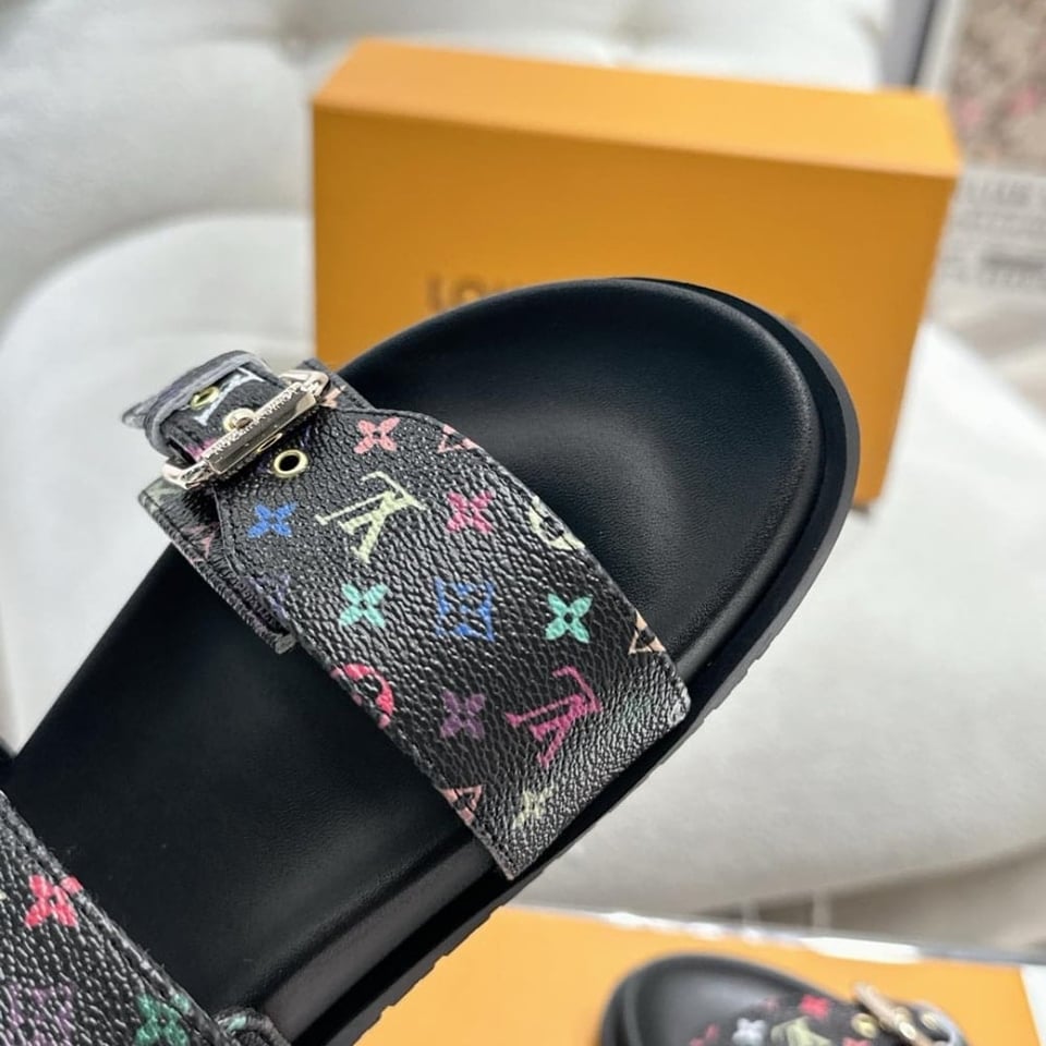 Louis Vuitton X Takashi Murakami Bom Dia Flat Comfort Mule Black 1Agxub view 7