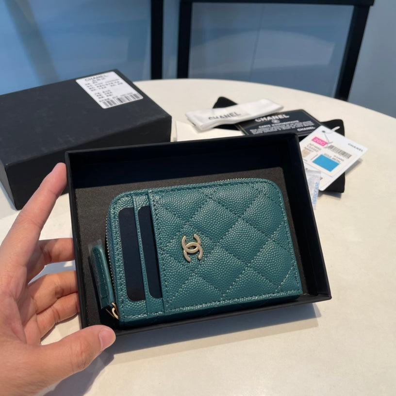 Chanel Zipped Coin Purse 11 Ocean Grained Calfskin view 2