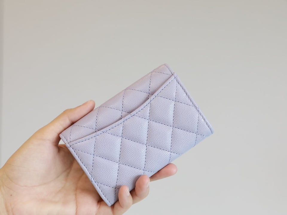 Chanel Flap Card Holder 11.3 Light Purple Grained Calfskin Gold Icon view 5