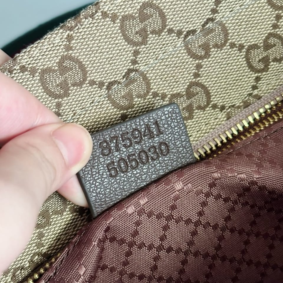 Gucci GG Medium Tote Bag 36cm/14.2in Sand And Brown GG Canvas ‎875929 view 8