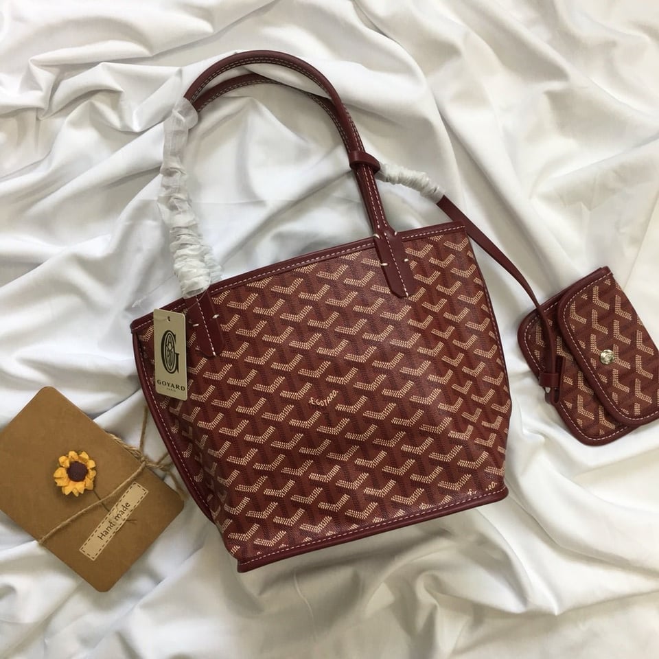 Goyard Anjou Mini Bag 20cm Burgundy Canvas view 2