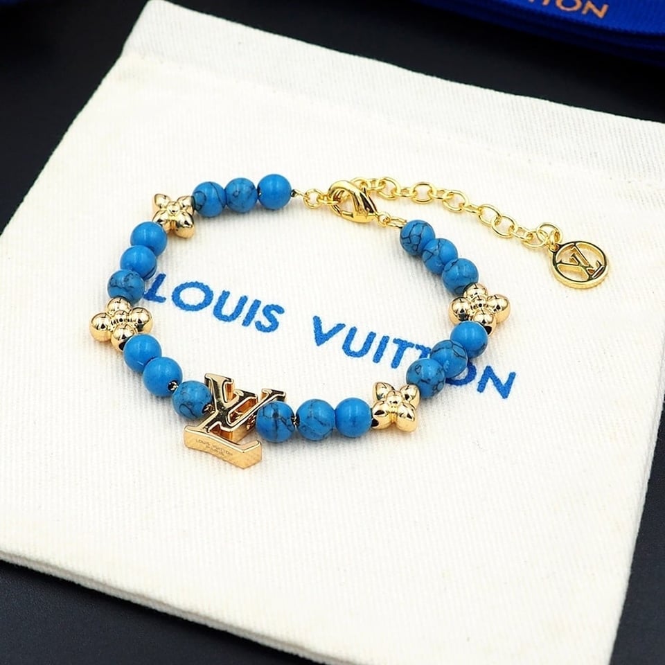 Louis Vuitton Turquoise Pearl Bracelet Blue view 5