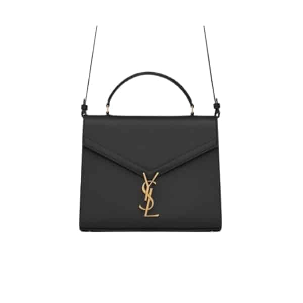 Saint Laurent Cassandra Medium Top Handle Bag Black Gold 24Cm view 2