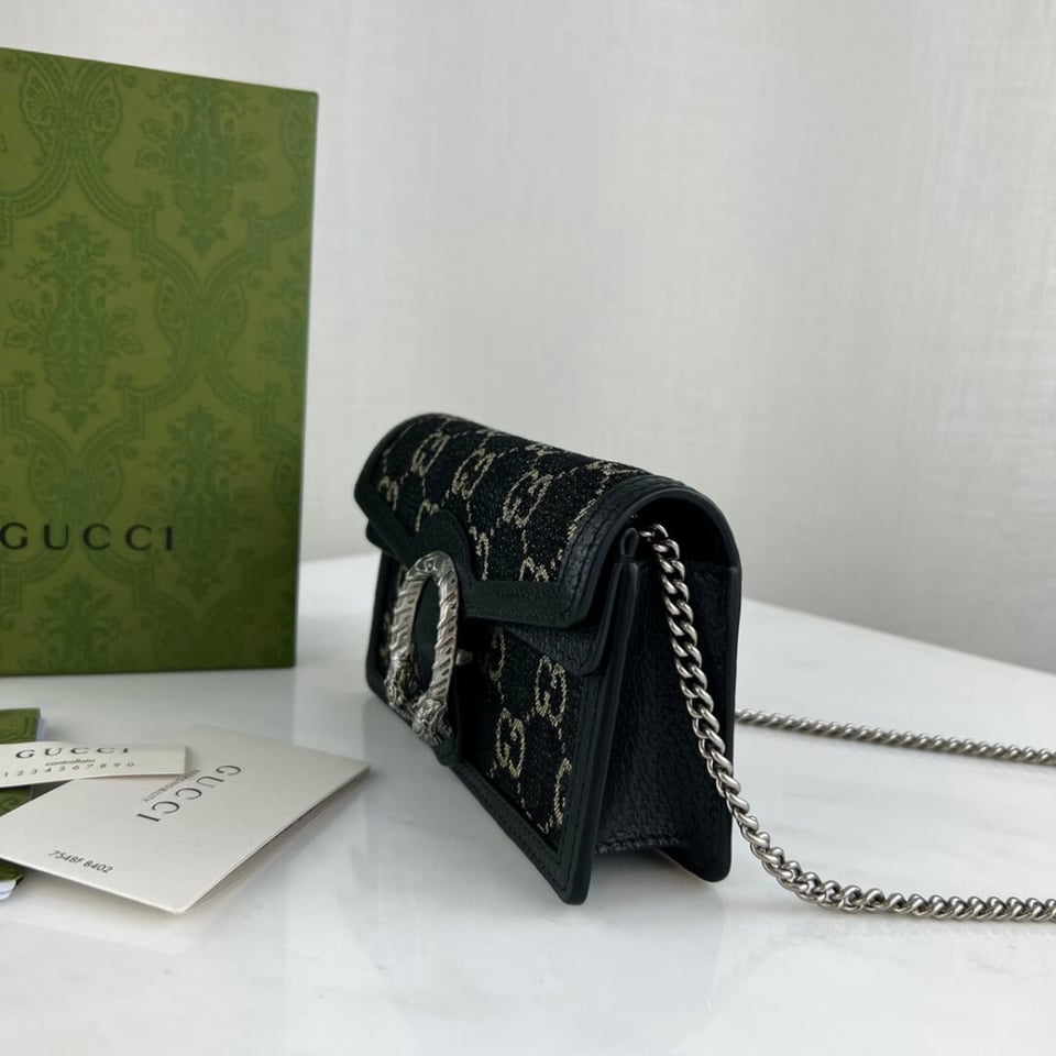 Gucci Dionysus GG Super Mini Bag in Black view 7