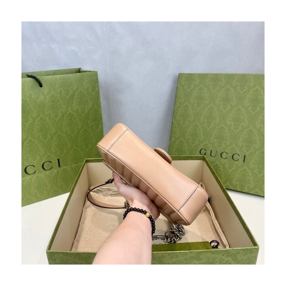 Gucci GG Marmont Mini Shoulder Bag Beige view 11