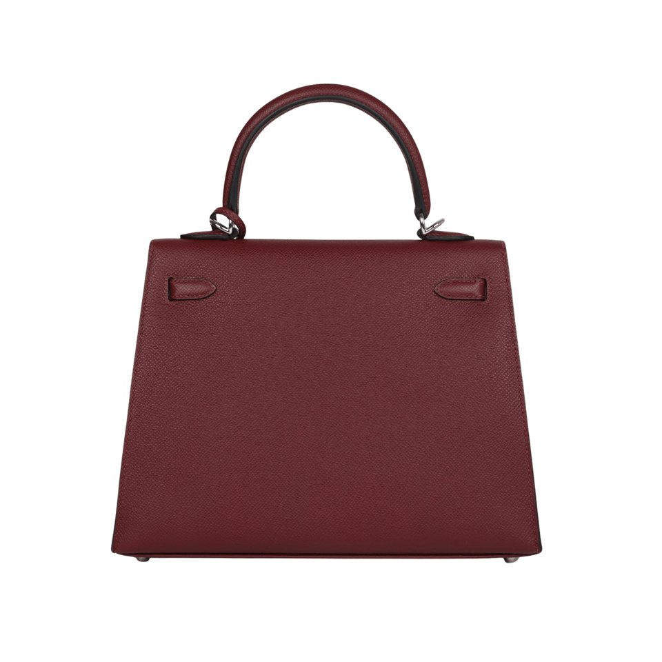 Hermes Kelly 25 Bag In Burgundy Epsom Leather For Women 25cm/10in view 3