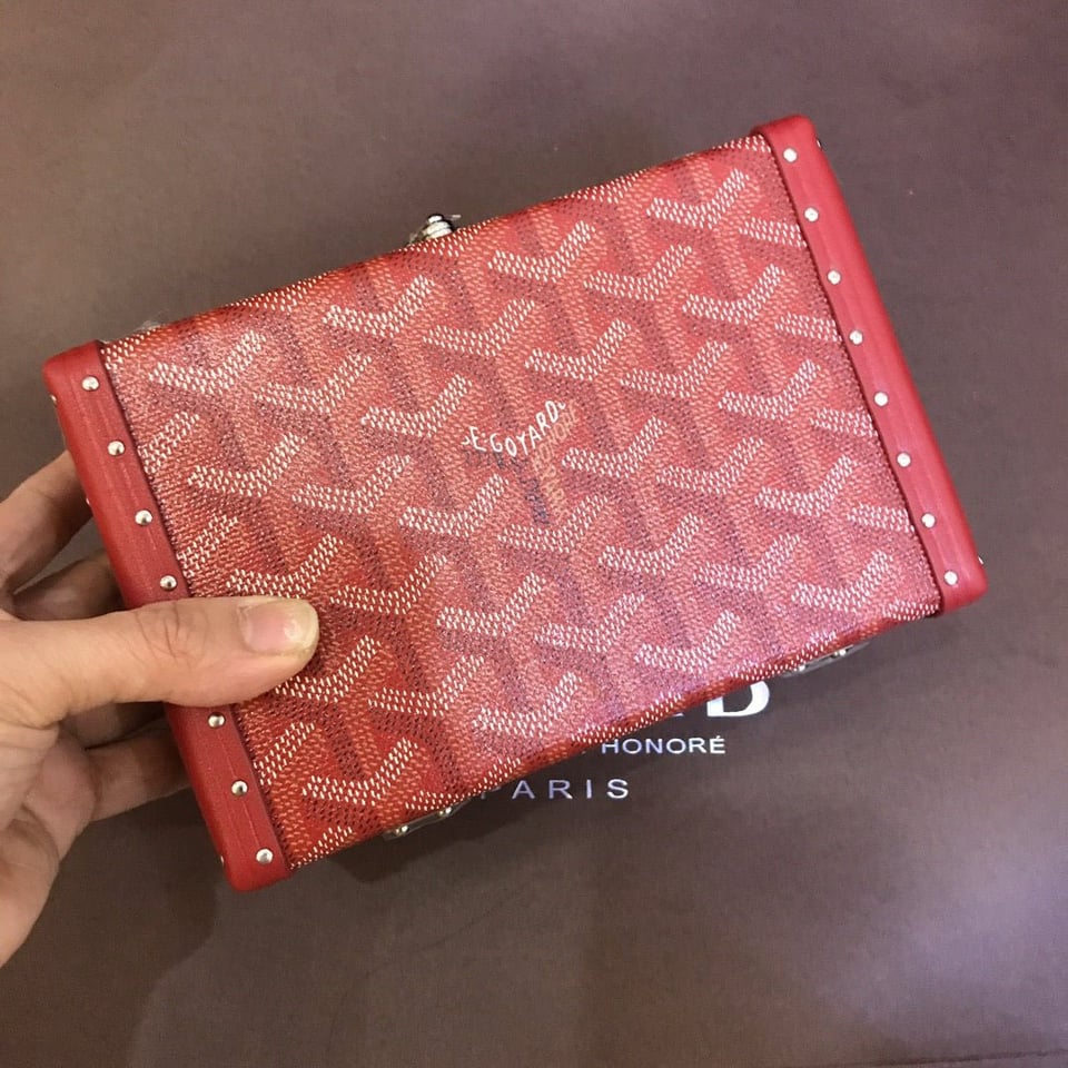 Goyard Minaudiere Trunk Bag 17Cm Red Canvas view 4