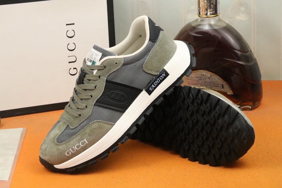 Gucci Men’S Sneaker Low Top Grey And Green view 7