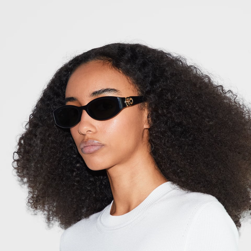 Gucci Black Oval Frame Sunglasses GG1660S view 4