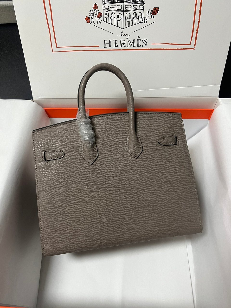Hermes Birkin Sellier Etain Epsom Leather Gold Hardware view 8