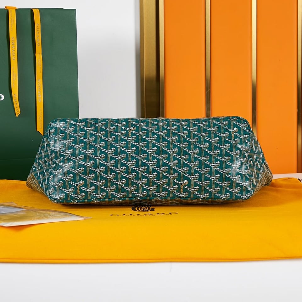 Goyard Saint Louis Pm 34Cm Green Canvas Chevroches Calfskin view 9