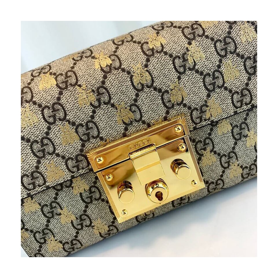 Gucci Padlock Small GG Bees Shoulder Bag view 8
