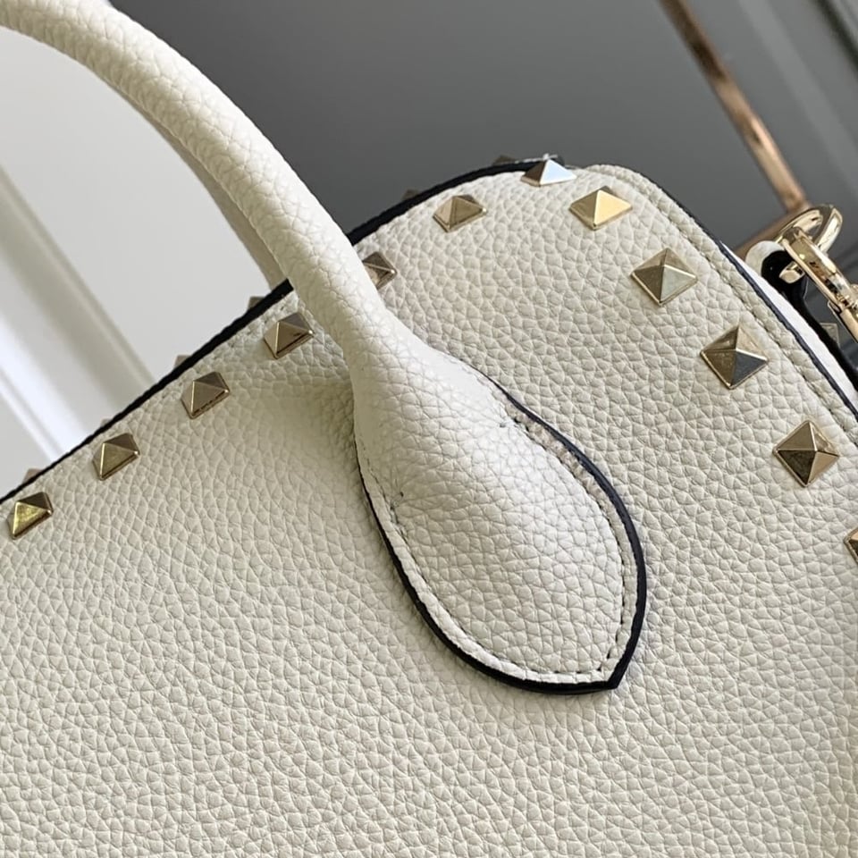 Valentino Caravani Bolsas Rockstud Granato White 24Cm view 6
