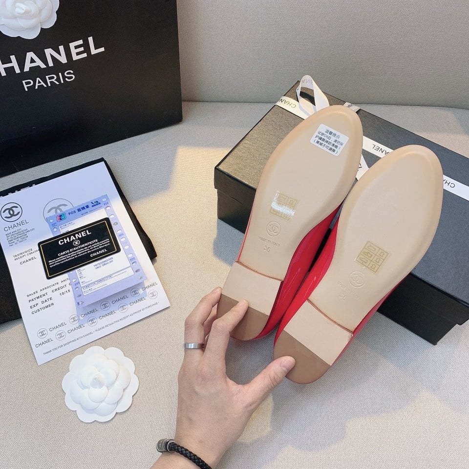 Chanel Red Women’S Ballerinas view 11