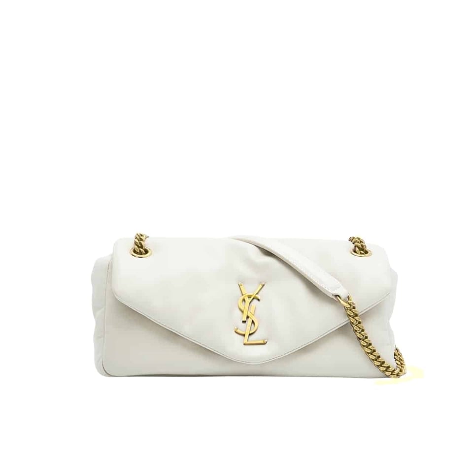 Saint Laurent Calypso Small In Plunged Blanc Vintage 27Cm view 2