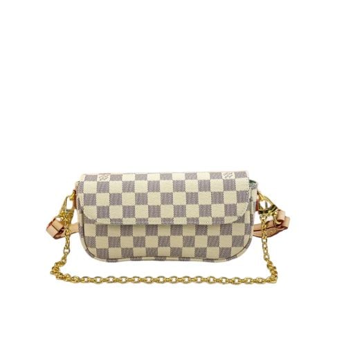 Louis Vuitton Ivy Wallet On Chain Bag Damier Ebene Beige 23cm/9in