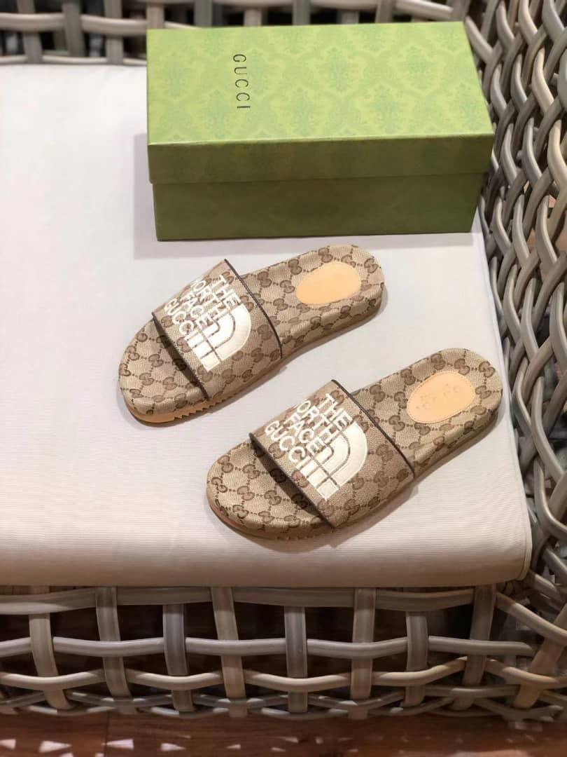 Gucci X The North Face Women?S Slides Beige And Brown view 3