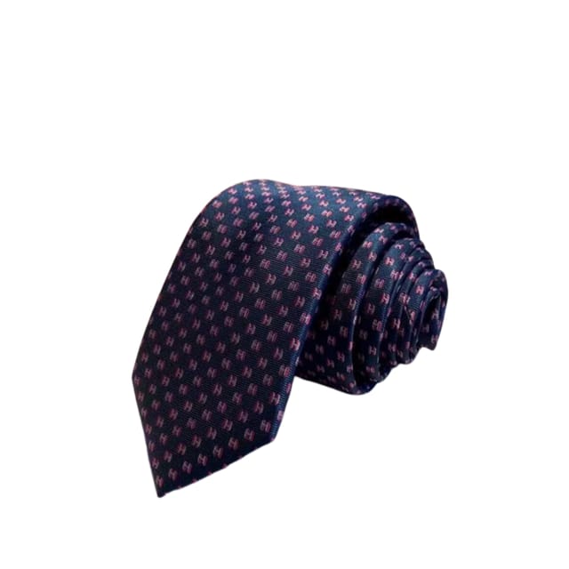 Hermes H Pattern Canvas Tie For Men