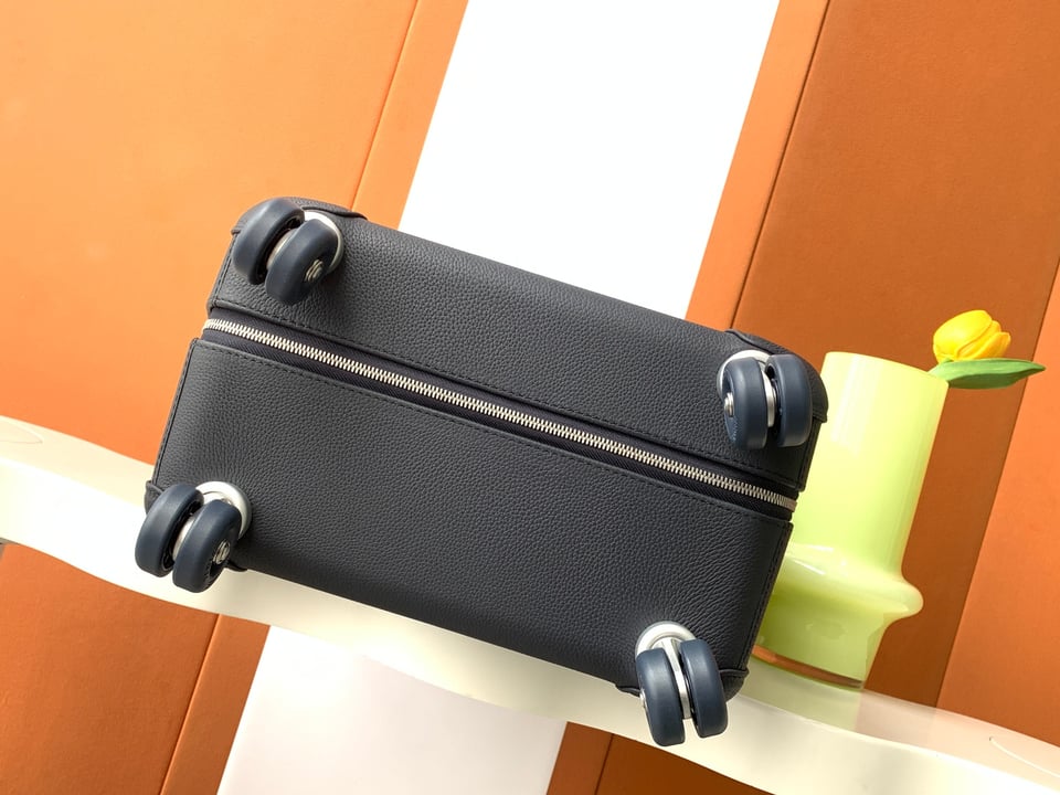 Hermes Suitcase Blue Canvas Travel Cabin Luggage 55cm view 11