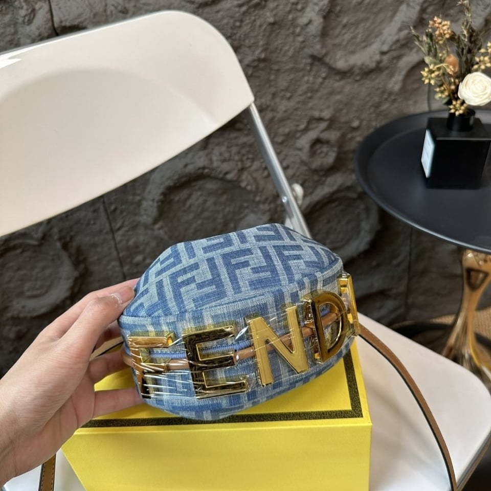 Fendi Fendigraphy Mini Bag Denim Blue Ff 20Cm view 6