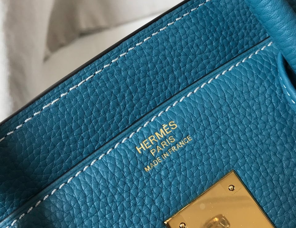 Hermes Birkin 35Cm Blue Togo Leather Gold Hardware view 10