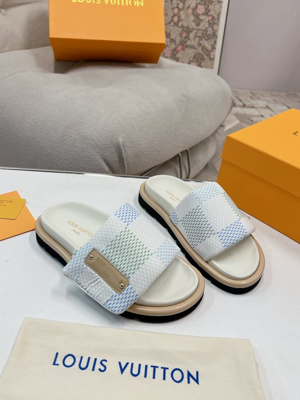 Louis Vuitton Pool Pillow Flat Comfort Mule Sandals Light Blue 1Actwm view 7