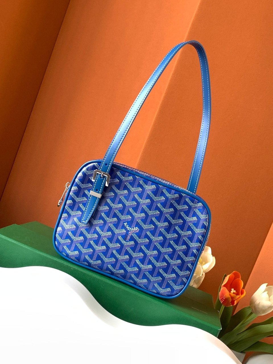Goyard Yona Bag Coated MM 21Cm Sky Blue Canvas view 4