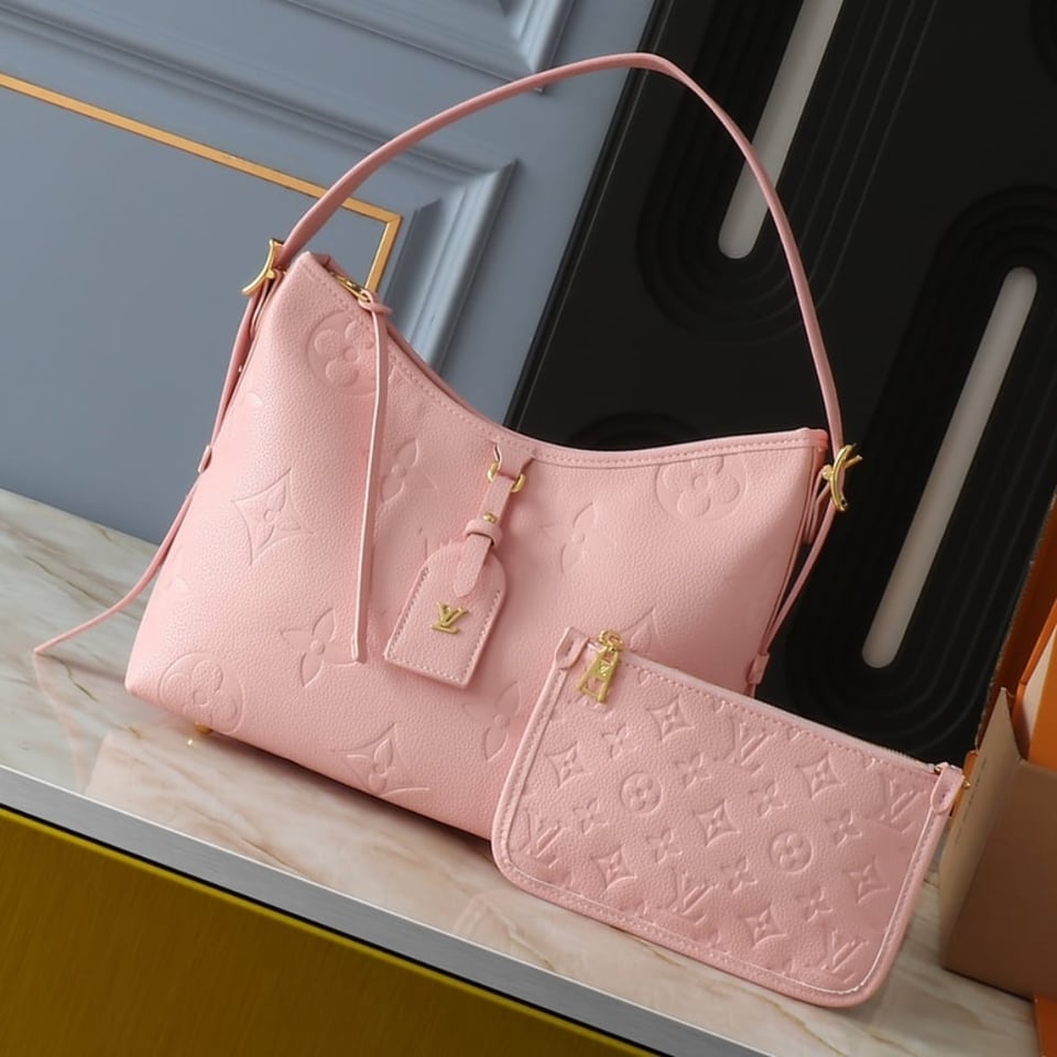 Louis Vuitton Carryall Pm Monogram Empreinte Pink Opale view 3