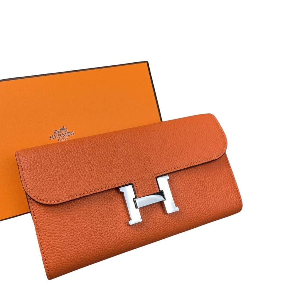Hermes Constance Togo Long Wallet Silver Toned Hardware 20cm view 2