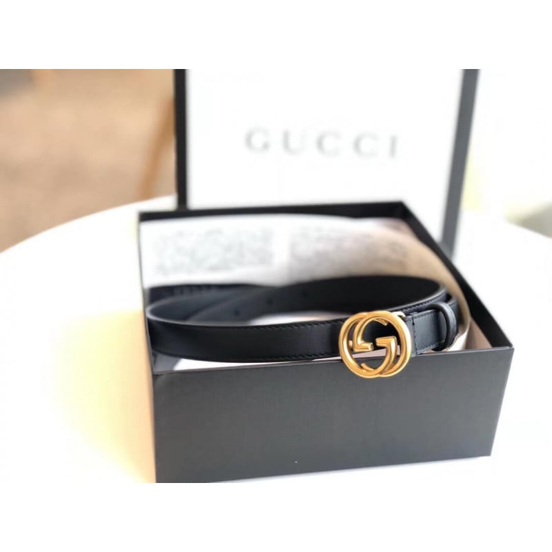 Gucci 20mm Leather Belt With Double G Buckle 409417 view 4