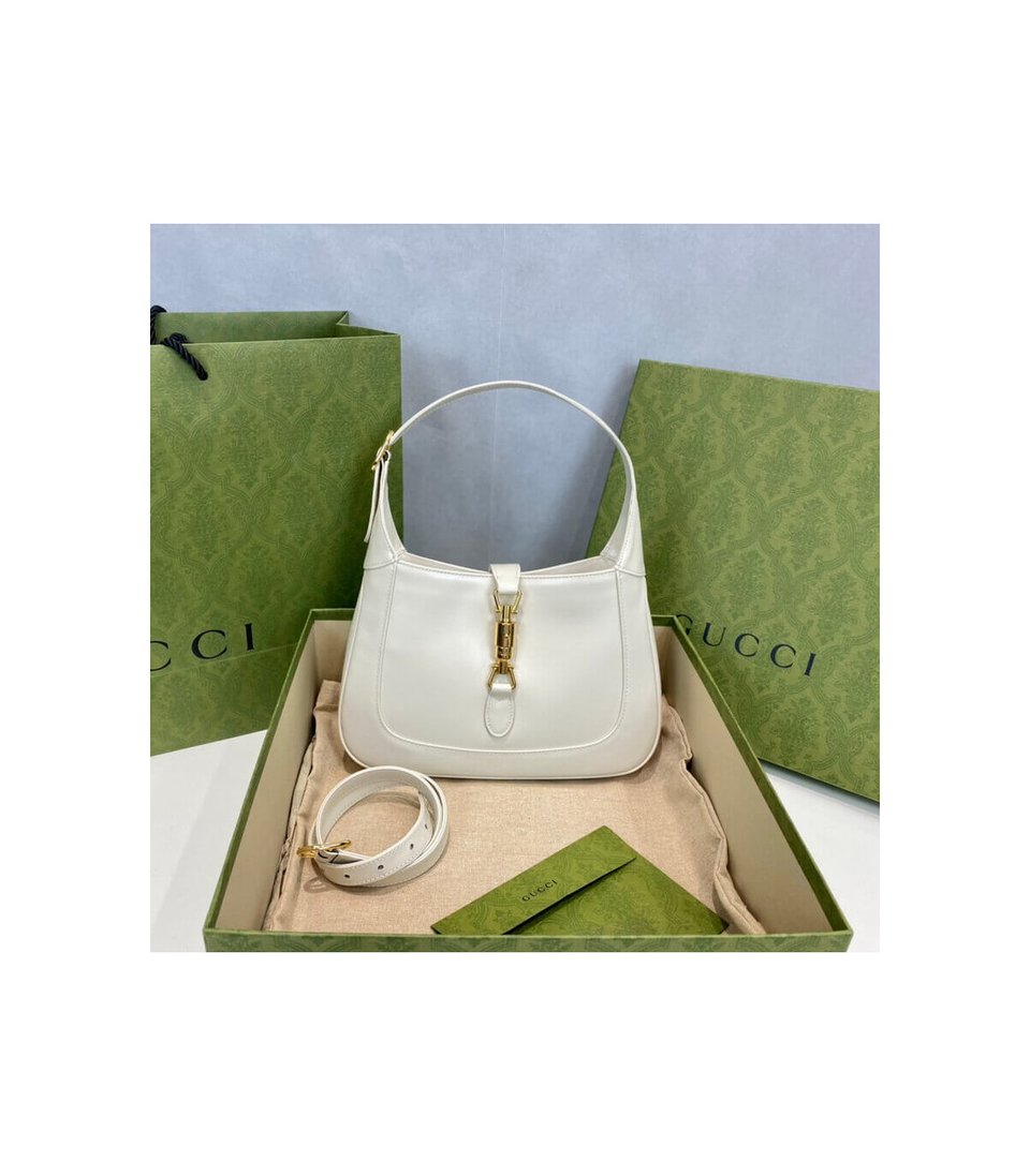 Gucci Jackie 1961 Small Hobo Bag In White Leather 27.5cm view 10