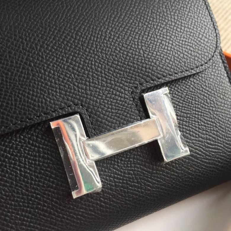 Hermès Epsom Calfskin Wallet with “H” Closure Black 12.4cm view 4