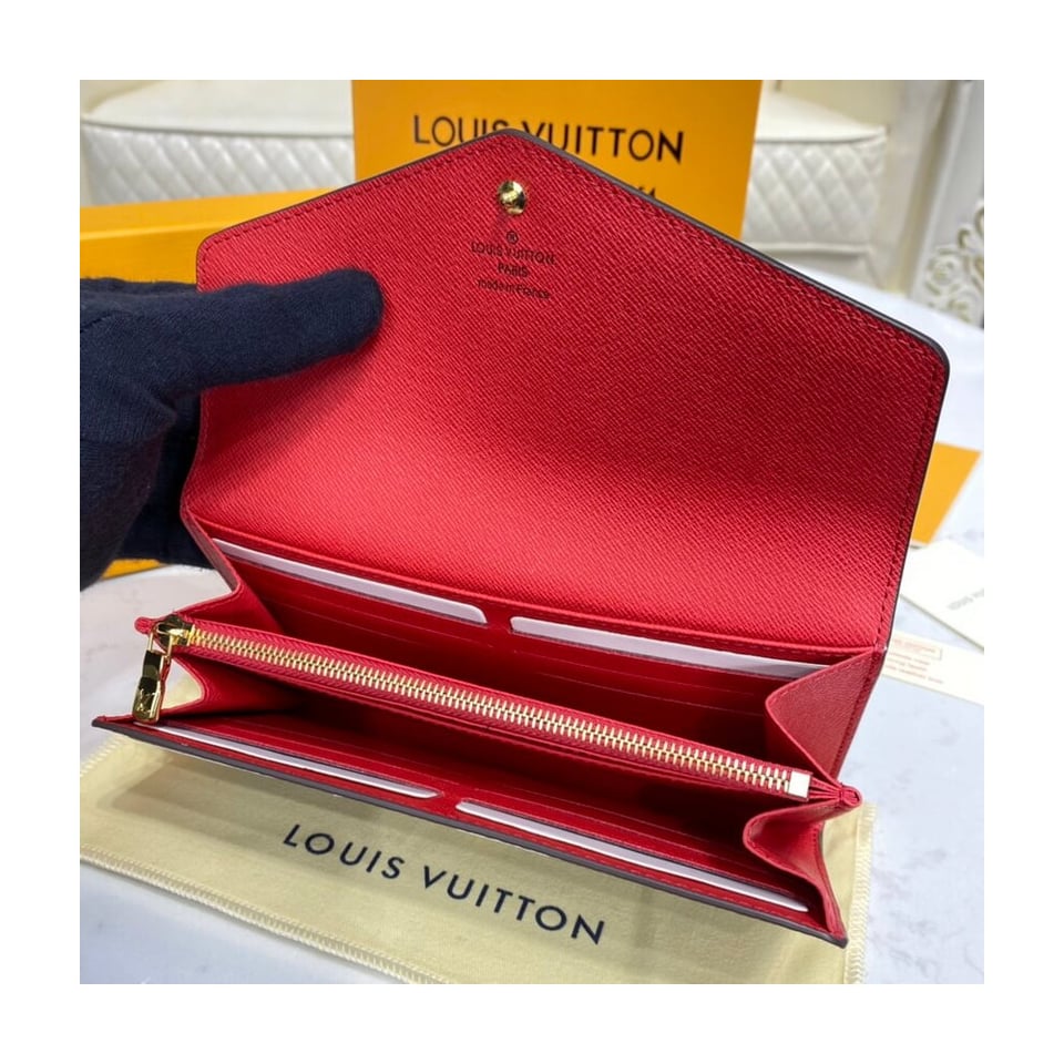 Louis Vuitton Damier Ebene Sarah Wallet Red view 8